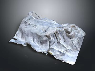 Natural Mountain Landscape With Rugged Terrain Rocky Peaks And Detailed Erosion Texture 3d model