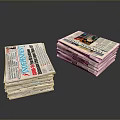 Stacks of Newspapers With International News Headlines And Colorful