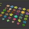 Bright Colorful Small Flowers with Multiple Colors Scattered on Dark Background