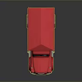 Red Vintage Truck 3D Model with Canvas Covered Bed and Classic Design