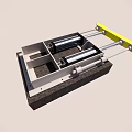Industrial Equipment With Metal Frame Hydraulic System And Yellow Components