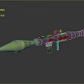 Military Style Rocket Launcher With Green Tip Black Barrel And Telescopic Scope