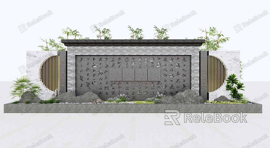 New Chinese Style End View Wall Screen Wall model