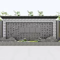 New Chinese Style End View Wall Screen Wall 3d model