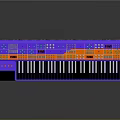 Stylish Purple Orange Computer Keyboard With Black White Keys And Control Buttons