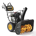 Agricultural Snow Blower Equipment With Black Body Yellow Wheels And Rotating Auger Blades