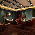 Classic Living Room Interior With Brown Sofa Leather Chairs Coffee Table And Decorative Paintings
