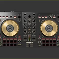 Pioneer DJ Controller With Gold Platters Multiple Knobs And Audio Control Buttons