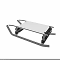 Fitness Sled Machine With Black Platform And Silver Metal Frame For Strength Training