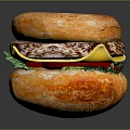 Golden Crusty Bun Hamburger With Juicy Beef Patty Cheese Lettuce And Tomato On Reflective Surface
