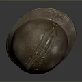 Vintage Military Weapon Helmet With Rustic Metal Surface And Aged Texture Design
