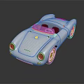 Silver Convertible Sports Car With Red Seats Streamlined Body Reflective Finish On Dark Background