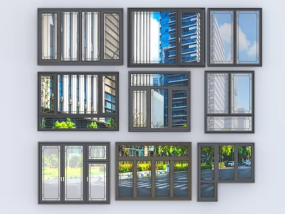 Modern Casement Doors Featuring Various Glass Designs And Sturdy Frame Options For Home Interiors 3d model