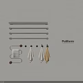Sleek Poliform Bathroom Accessories With Multiple Metal Bars Towel Racks And Towels