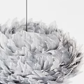 Modern Decorative Gray and White Feather Flower Shaped Fluffy Chandelier Design