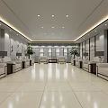 Spacious Modern Hotel Public Lounge Area With Comfortable Sofas Coffee Tables Wall Art And Lighting
