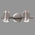 Two Light Brushed Nickel Wall Sconce With Cylindrical Shades And Round Base 3d model