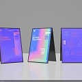 Electronic Display Boards with Information Charts Data Visualization and Modern Gradient Background Design
