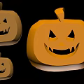 Halloween Festive Pumpkin Shaped Decorative Light With Smiley Face Carving