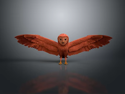Owl grimace owl long-eared owl wulin owl monkey face owl carved owl 3d model