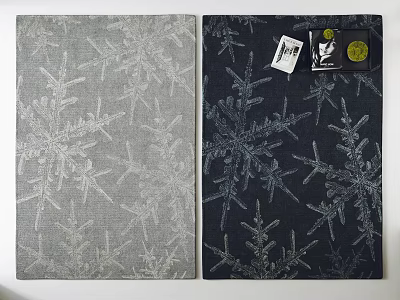 Square Rugs with Snowflake Pattern Design in Gray and Dark 3d model