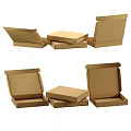 Assorted Open And Closed Cardboard Boxes For Decorative Display Setup 3d model