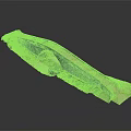 Ancient Stone Arch Bridge Model With Traditional Arch Structure And Green Vegetation