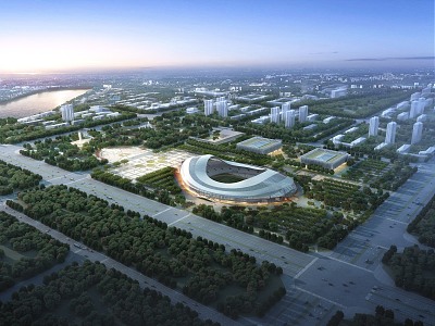 Bird's-eye view planning of modern stadium model