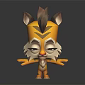3D Cartoon Lion Character With Yellow Fur Brown Mane And Sleepy Expression Open Arms