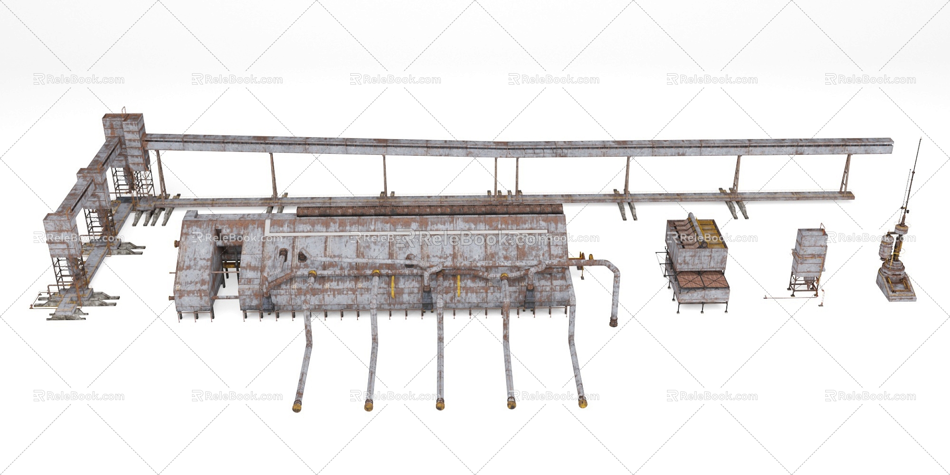 Chemical Plant Equipment Parts Industrial Plant Industrial Equipment Piping 3d model