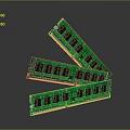 High Performance Computer RAM Modules With Green Circuit Boards And Multiple Sticks 3d model