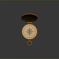 Golden Compass Decorative Ornament With Vintage Design For Tabletop Home Decor Piece