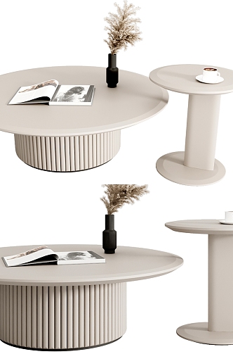 Cream wind coffee table tea table coffee table combination 3d model