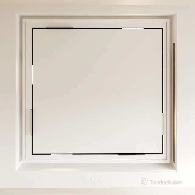 Sleek Modern Ceiling Design For Interior With Clean White Finish And Simple Linear Details 3d model 