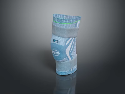 Elastic Blue Gray Knee Support With Protective Design And Comfortable Fabric 3d model