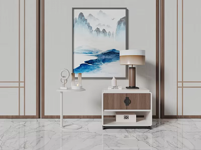 Bedside Table Jewelry Ornaments Hanging Picture Table Lamp 3d model