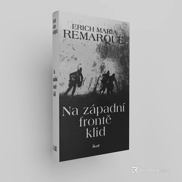 Erich Maria Remarque All Quiet on the Western Front Book With Black White War Silhouette 3d model 