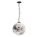 Moon Shaped Spherical Pendant Lights with White and Gold Decorative Design