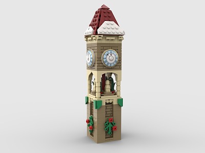 LEGO toy blocks bell tower building 3d model