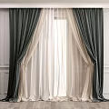 Dark Green Curtains With Sheer White Lining And Elegant Pleated Design For Home