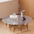 Modern Middle Ancient Style Coffee Table Glass Coffee Table 3d model