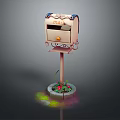 Ornate Decorative Mailbox With Mail Lettering And Flower Adorned Base Stand