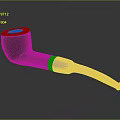 Classic Red Brown Tobacco Pipe With Black Mouthpiece And Golden Ring