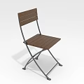 Wooden Slat Leisure Chair with Foldable Metal Frame and Outdoor Patio Design