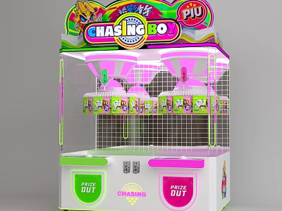Colorful Claw Machine Arcade Game With Vibrant Design And Prize Out Slots 3d model