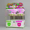 Colorful Claw Machine Arcade Game With Vibrant Design And Prize Out Slots