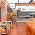 Modern Dessert Shop Interior Design With Open Counter Seating Area And Baking Equipment