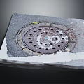 Manhole Cover On Cracked Road Surface Slab With Metal Grid And Holes