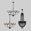 Elegant Crystal Chandeliers Featuring Various Hanging Designs And Crystal Decorative Elements 3d model