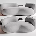 Modern Abstract Shaped Gray Sofa with Curved Design for Contemporary Living Room Decor